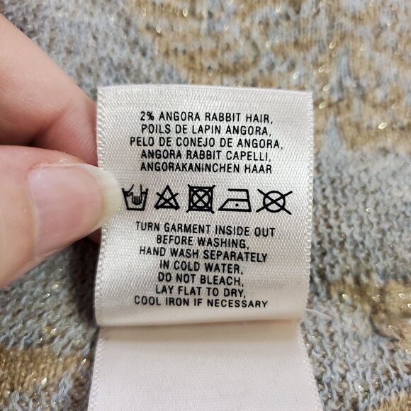 Angel Of The North Anthropologie Cashmere Icebloom Metallic Cardigan Size S Boho - Picture 7 of 12